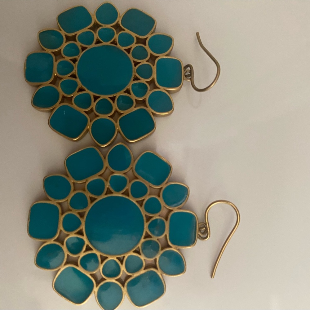 Chic Turquoise Petal Earrings